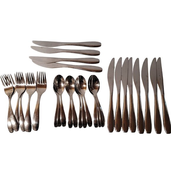 Oneida Stafford 31 Pieces Flatware 18/10 Stainless Salad Fork Teaspoon Knife - Picture 8 of 8